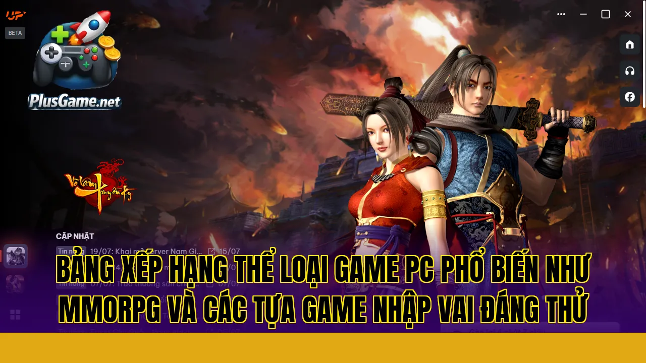 Bảng xếp hạng thể loại game PC phổ biến như MMORPG và các tựa game nhập vai đáng thử